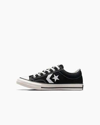 Converse Star Player 76 Foundational Kids' Canvas Shoes Black / White NZ | C-78421369