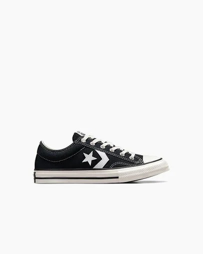 Converse Star Player 76 Foundational Kids\' Canvas Shoes Black / White NZ | C-78421369