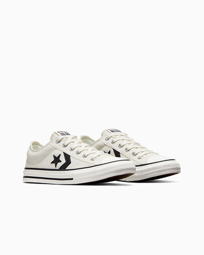 Converse Star Player 76 Foundational Kids' Canvas Shoes White / Black NZ | C-21304869