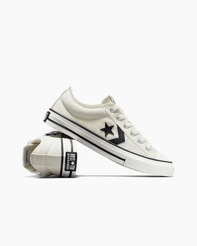 Converse Star Player 76 Foundational Kids' Canvas Shoes White / Black NZ | C-21304869