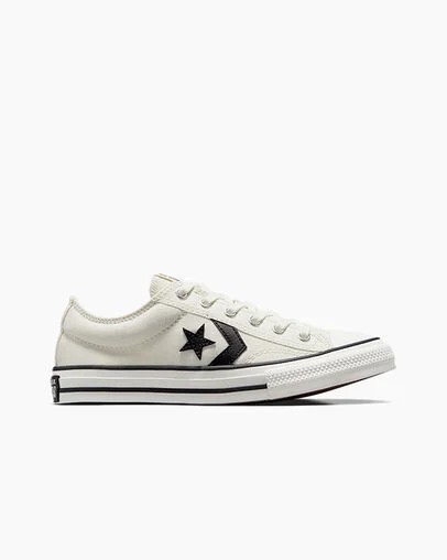 Converse Star Player 76 Foundational Kids\' Canvas Shoes White / Black NZ | C-21304869