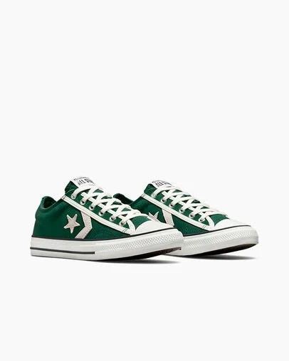 Converse Star Player 76 Luxe Kids' Sneakers Green / White / Black NZ | C-92637509