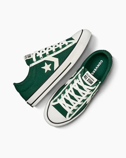 Converse Star Player 76 Luxe Kids' Sneakers Green / White / Black NZ | C-92637509