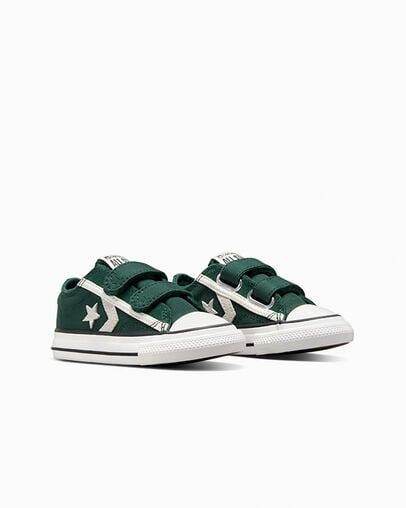 Converse Star Player 76 Luxe Kids' Sneakers Green / White / Black NZ | C-51248079