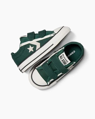 Converse Star Player 76 Luxe Kids' Sneakers Green / White / Black NZ | C-51248079