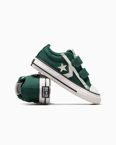 Converse Star Player 76 Luxe Kids' Sneakers Green / White / Black NZ | C-51248079