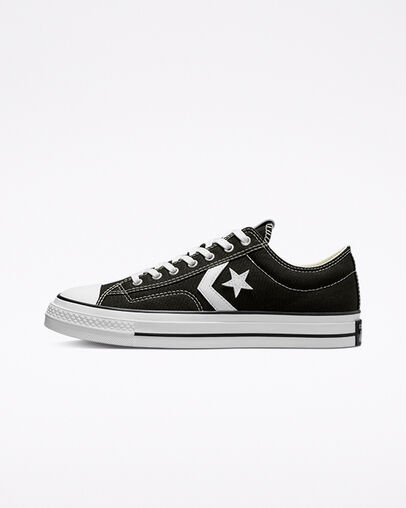 Converse Star Player 76 Premium Men Canvas Shoes Black / White NZ | C-35296089