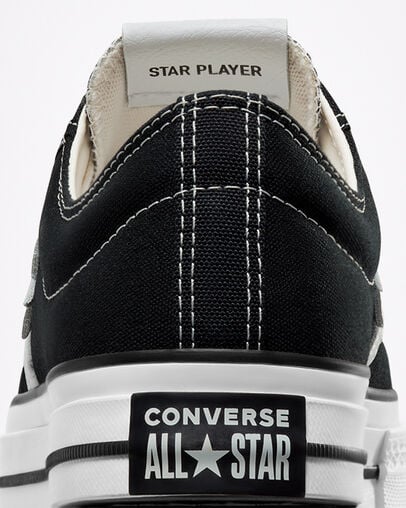 Converse Star Player 76 Premium Men Canvas Shoes Black / White NZ | C-35296089