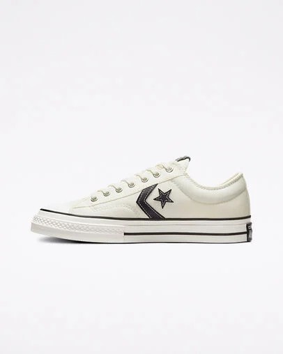 Converse Star Player 76 Premium Men Canvas Shoes White / Black NZ | C-62137959