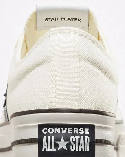 Converse Star Player 76 Premium Men Canvas Shoes White / Black NZ | C-62137959