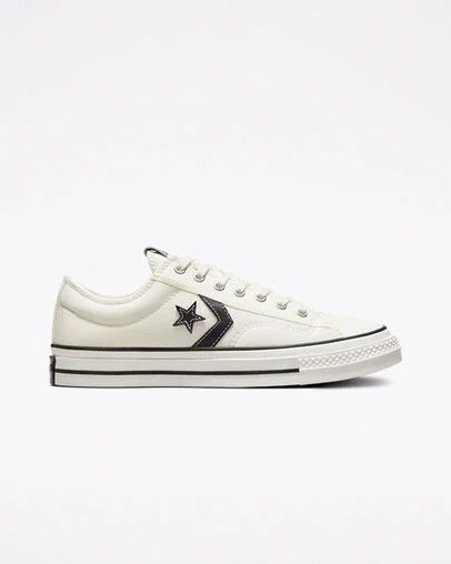 Converse Star Player 76 Premium Men Canvas Shoes White / Black NZ | C-62137959