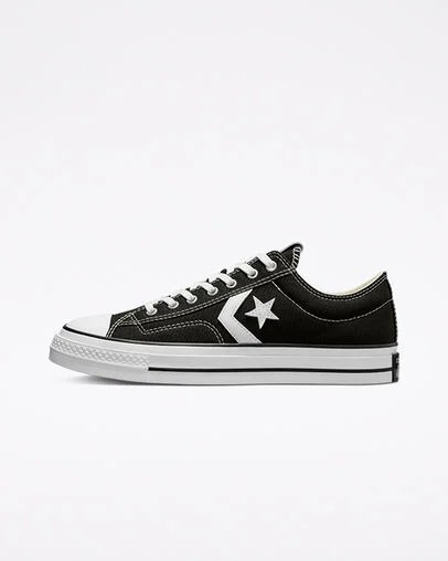 Converse Star Player 76 Premium Men Canvas Shoes Black / White NZ | C-28165499