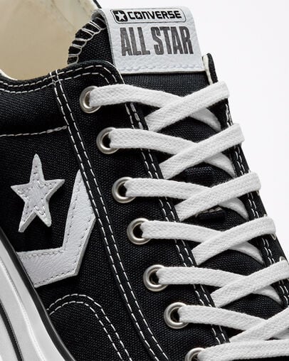 Converse Star Player 76 Premium Men Canvas Shoes Black / White NZ | C-28165499
