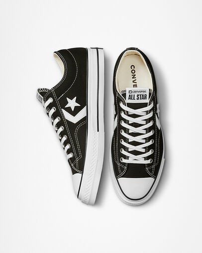 Converse Star Player 76 Premium Women Canvas Shoes Black / White NZ | C-92754169