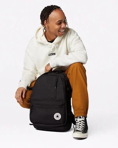 Converse Straight Edge Men Backpacks Black NZ | C-51963729
