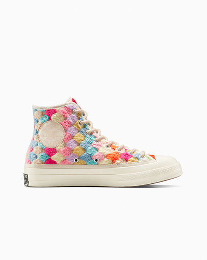 Converse Upcycle Chuck 70 Crochet Blankets Men Sneakers White / Black / Multicolor NZ | C-64950819