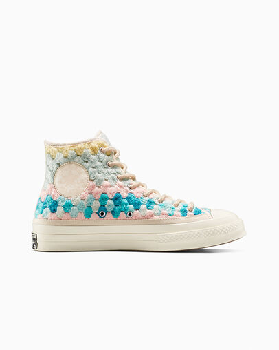 Converse Upcycle Chuck 70 Crochet Blankets Men Sneakers White / Black / Multicolor NZ | C-64950819