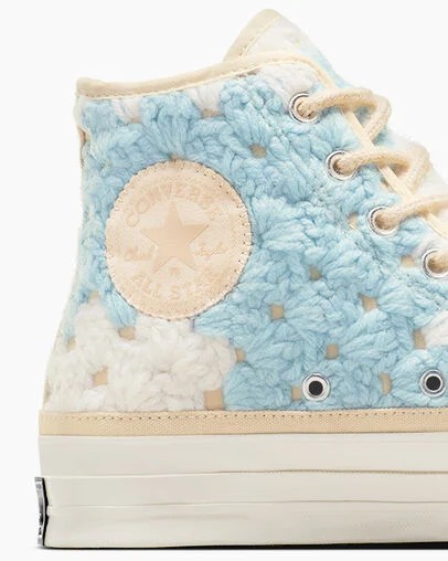 Converse Upcycle Chuck 70 Crochet Blankets Women Sneakers White / Black / Multicolor NZ | C-85170269