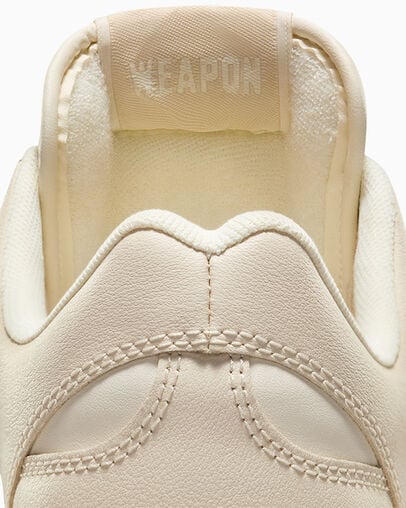 Converse Weapon Leather Men Basketball Shoes Light Beige NZ | C-61073929