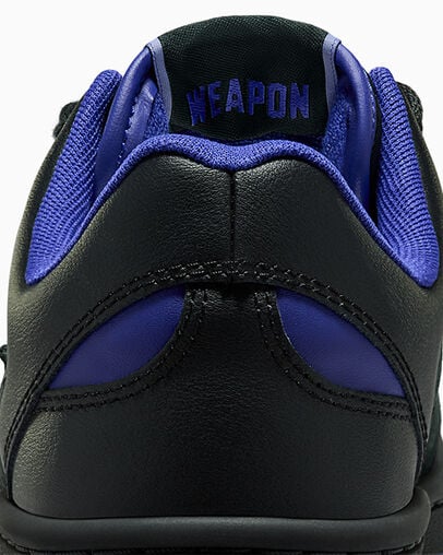 Converse Weapon Leather Men Basketball Shoes Black / Purple / Black NZ | C-30265879