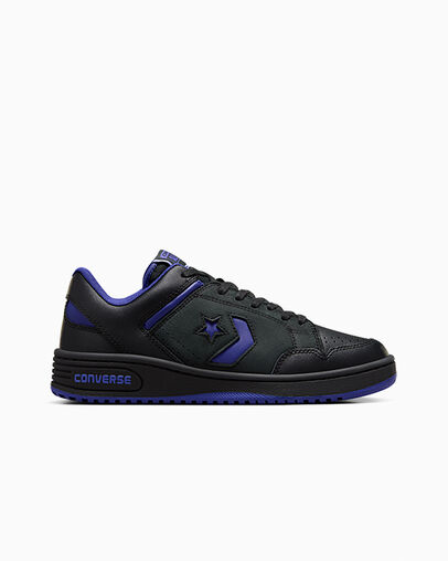 Converse Weapon Leather Men Basketball Shoes Black / Purple / Black NZ | C-30265879
