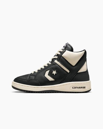 Converse Weapon Leather Men Boots Black / Beige White / Black NZ | C-31274509