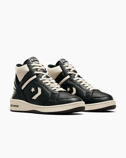 Converse Weapon Leather Men Boots Black / Beige White / Black NZ | C-31274509