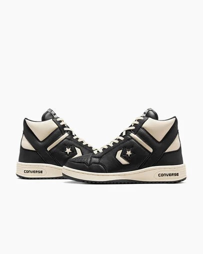 Converse Weapon Leather Men Boots Black / Beige White / Black NZ | C-31274509