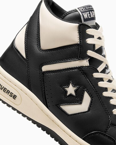 Converse Weapon Leather Men Boots Black / Beige White / Black NZ | C-31274509