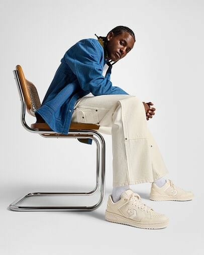 Converse Weapon Leather Women Basketball Shoes Light Beige NZ | C-87469329