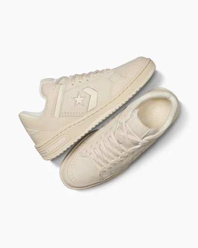 Converse Weapon Leather Women Basketball Shoes Light Beige NZ | C-87469329