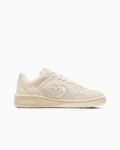 Converse Weapon Leather Women Basketball Shoes Light Beige NZ | C-87469329