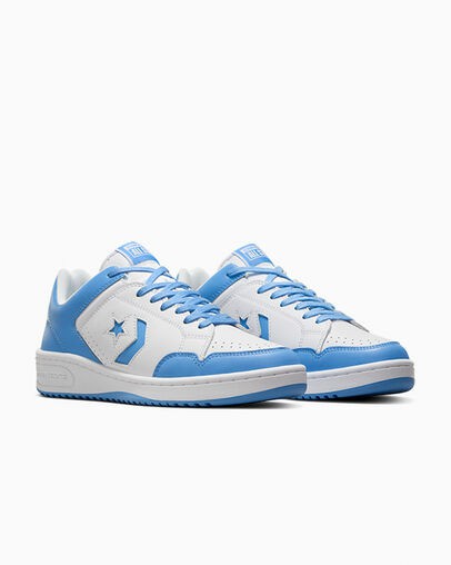 Converse Weapon Leather Women Basketball Shoes White / Blue NZ | C-67304159