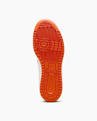 Converse Weapon Leather Women Basketball Shoes White / Orange NZ | C-30542769