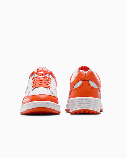 Converse Weapon Leather Women Basketball Shoes White / Orange NZ | C-30542769