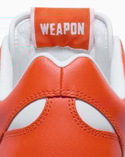 Converse Weapon Leather Women Basketball Shoes White / Orange NZ | C-30542769