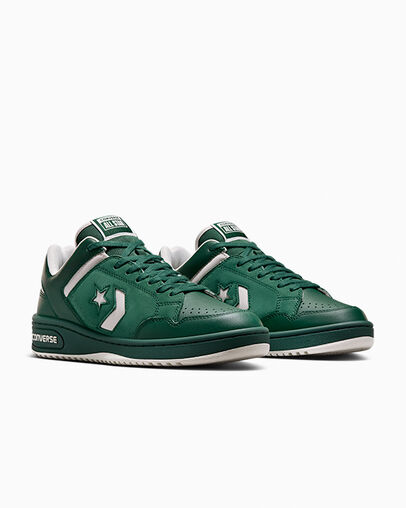 Converse Weapon Leather Women Basketball Shoes Green NZ | C-01659479