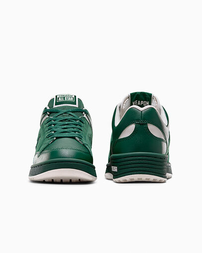 Converse Weapon Leather Women Basketball Shoes Green NZ | C-01659479