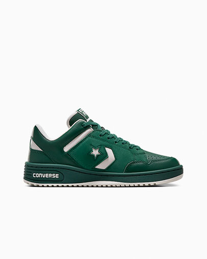 Converse Weapon Leather Women Basketball Shoes Green NZ | C-01659479