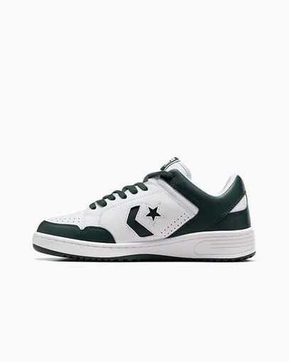Converse Weapon Leather Women Basketball Shoes White / Deep Turquoise NZ | C-67051499