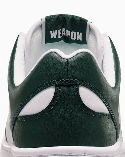 Converse Weapon Leather Women Basketball Shoes White / Deep Turquoise NZ | C-67051499