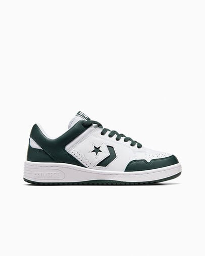 Converse Weapon Leather Women Basketball Shoes White / Deep Turquoise NZ | C-67051499