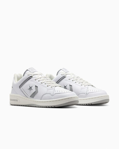 Converse Weapon Leather Women Basketball Shoes White / Grey NZ | C-78063499