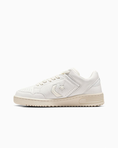 Converse Weapon Mono Leather Women Basketball Shoes White / Beige NZ | C-12659749