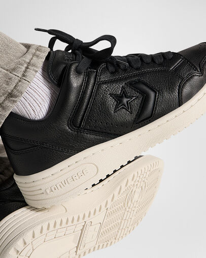 Converse Weapon Mono Leather Women Basketball Shoes Black / Beige White NZ | C-58307969