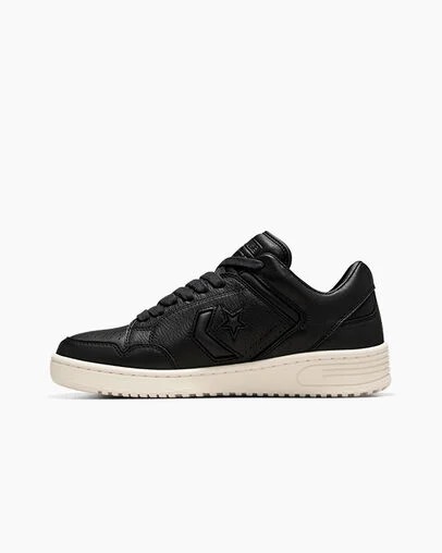 Converse Weapon Mono Leather Women Basketball Shoes Black / Beige White NZ | C-58307969