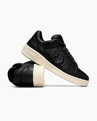 Converse Weapon Mono Leather Women Basketball Shoes Black / Beige White NZ | C-58307969